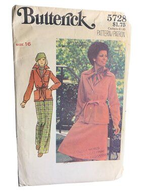 Butterick Misses Jacket Skirt Pant Sewing Pattern Size 16 5728 Uncut